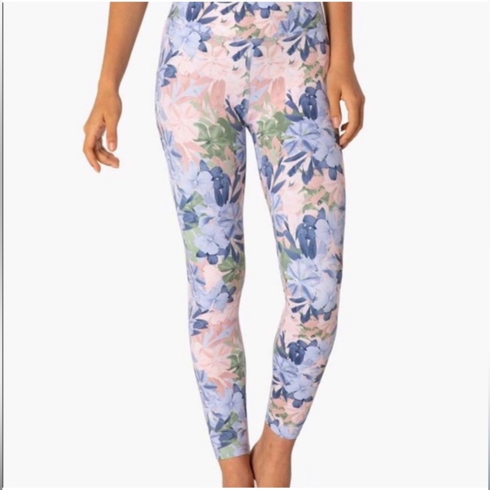 beyond yoga olympus high waisted legging 7/8 pastel floral tropical pilates gym